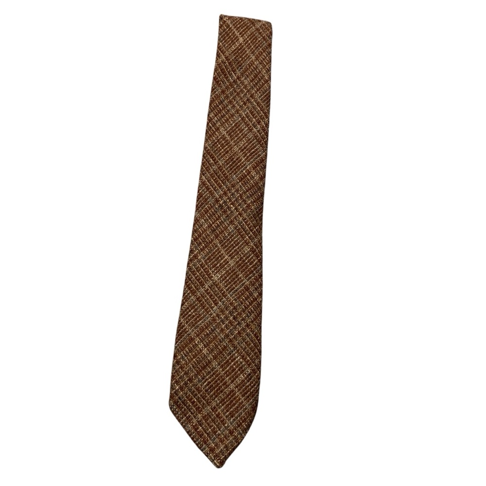 Glenshane Vintage Classic Brown Plaid Men's Tie 100% New Wool    Made in Ireland
